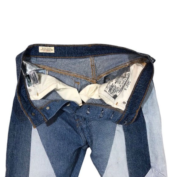 LEVI'S 501® Patchwork Stretch Skinny Blue Jeans Size 30x26 - Picture 6 of 9